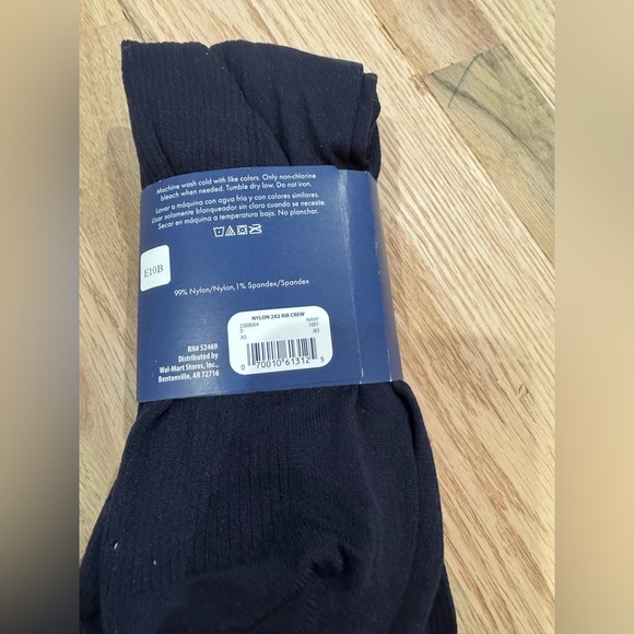 NWT George Nylon Crew‎ Toe Seam Men’s Socks Size 6-12 3 Pairs Blue - Picture 2 of 2